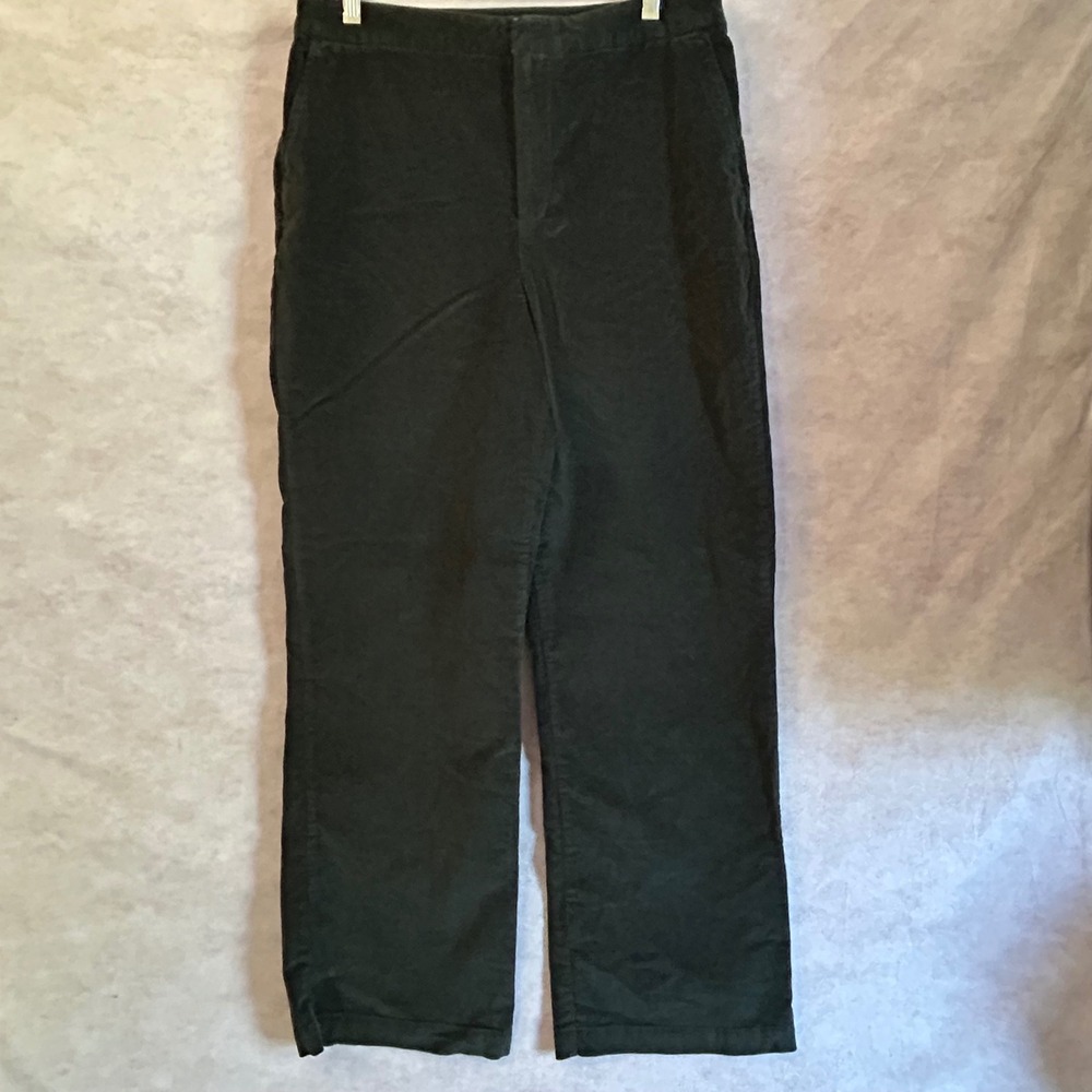 Denim & Co Womens Forest Green Corduroy Straight Leg Pants Size M Stretch Cord